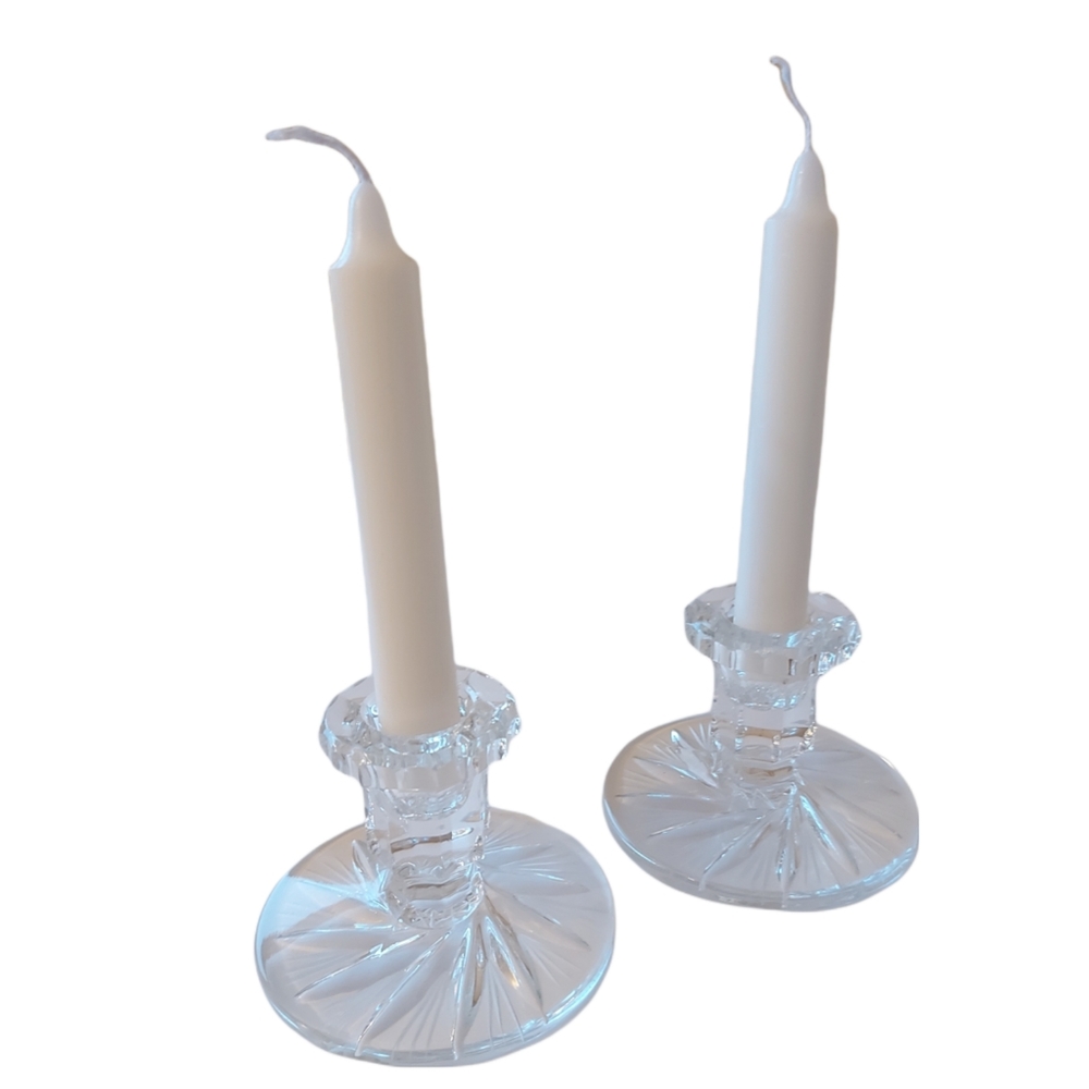Pinwheel Crystal Candle Holders